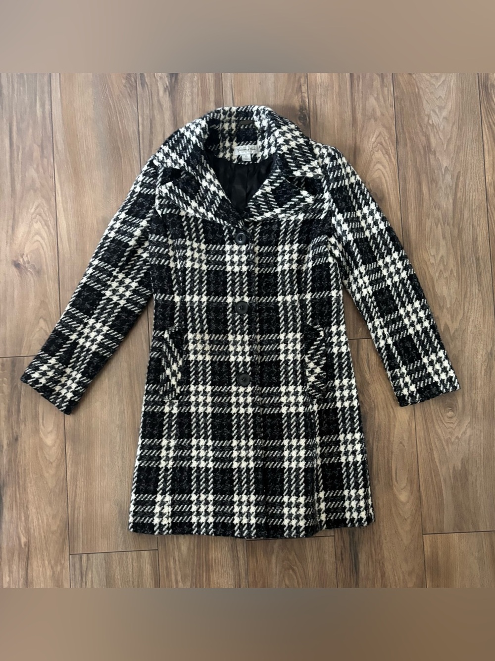 Preston & York Plaid Tweed Preppy Wool Blend Coat